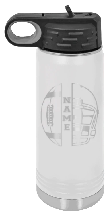 Football Helmet Name - 20oz Water Bottle Laser Engraved - Image 16