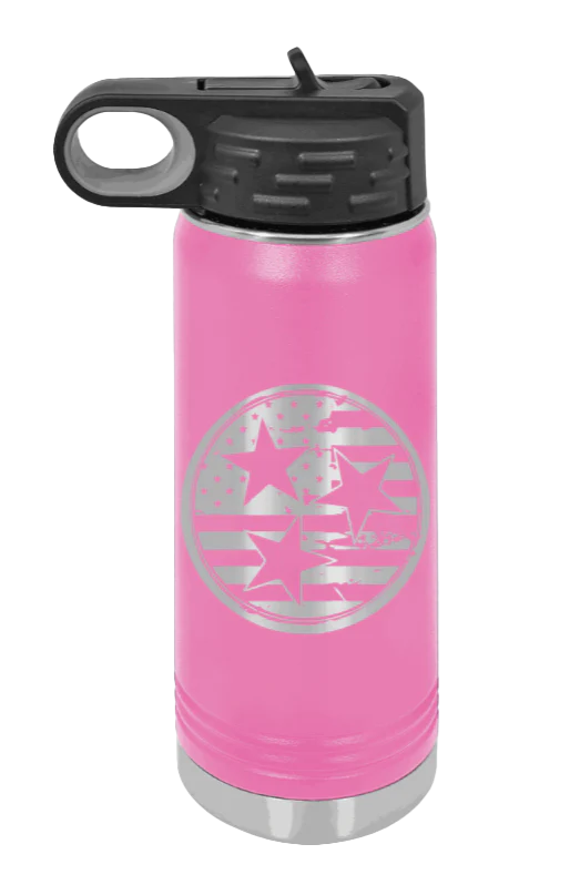 Tennessee Tristar Flag - 20oz Water Bottle Laser Engraved - Image 12