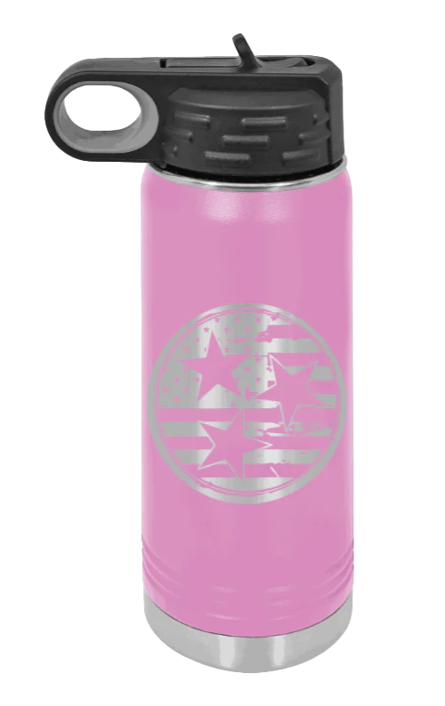 Tennessee Tristar Flag - 20oz Water Bottle Laser Engraved - Image 7