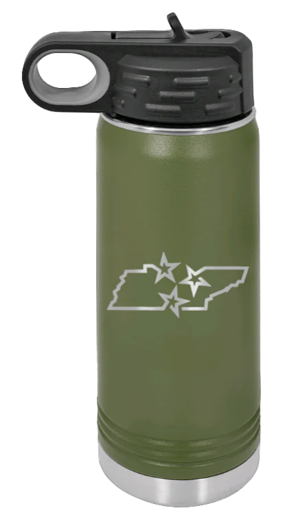 Tennessee Tristar State - 20oz Water Bottle Laser Engraved - Image 10