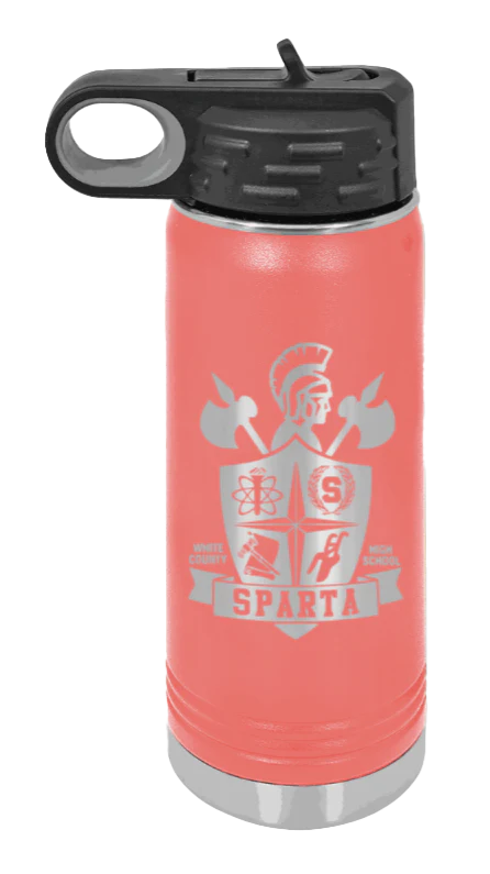 White County High School TN Sheild - 20oz Water Bottle Laser Engraved - Image 3