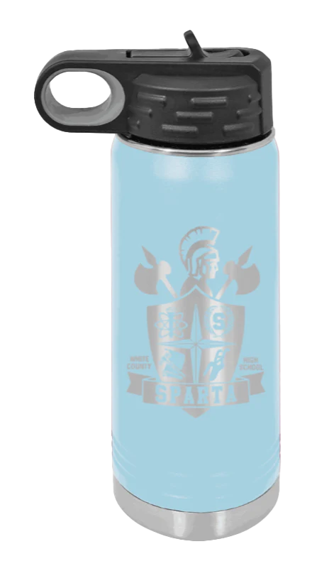 White County High School TN Sheild - 20oz Water Bottle Laser Engraved - Image 6