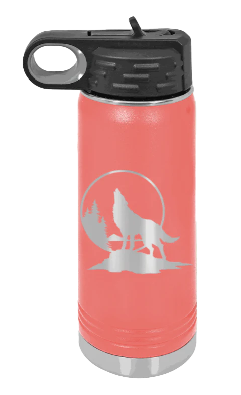 Wolf - 20oz Water Bottle Laser Engraved - Image 3