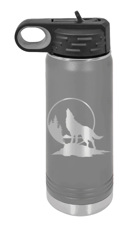 Wolf - 20oz Water Bottle Laser Engraved - Image 4