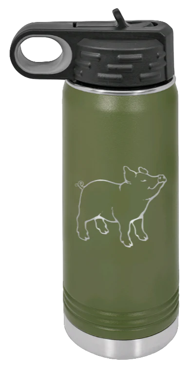 Pig - 20oz Water Bottle Laser Engraved - Image 10