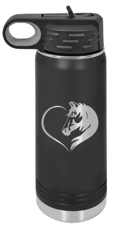 Horse Love - 20oz Water Bottle Laser Engraved