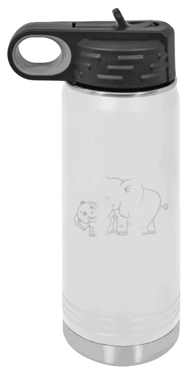 Elephants - 20oz Water Bottle Laser Engraved - Image 16