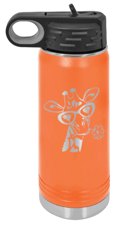Giraffe 2 - 20oz Water Bottle Laser Engraved - Image 11