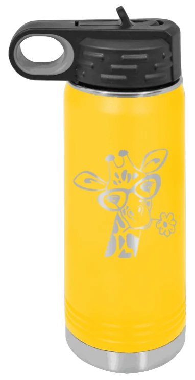 Giraffe 2 - 20oz Water Bottle Laser Engraved - Image 17