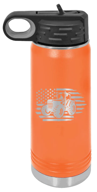 Tractor Flag 3 - 20oz Water Bottle Laser Engraved - Image 11