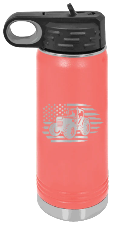 Tractor Flag 3 - 20oz Water Bottle Laser Engraved - Image 3