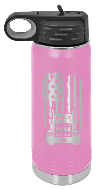 Truck Flag - 20oz Water Bottle Laser Engraved - Image 7