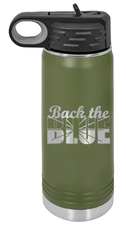 Back The Blue - 20oz Water Bottle Laser Engraved - Image 9