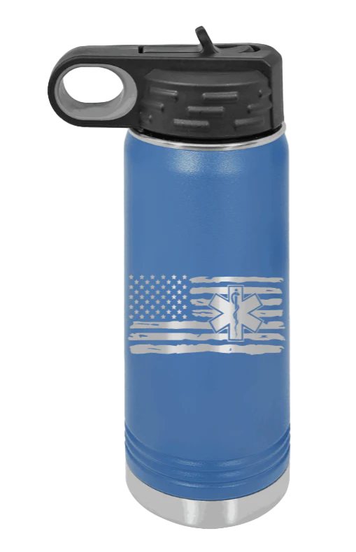 EMS Flag - 20oz Water Bottle Laser Engraved - Image 5