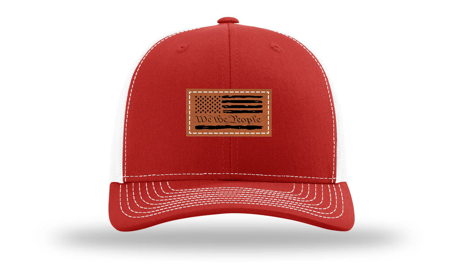 We The People Flag Leather Patch Richardson 112 Hat - Image 31