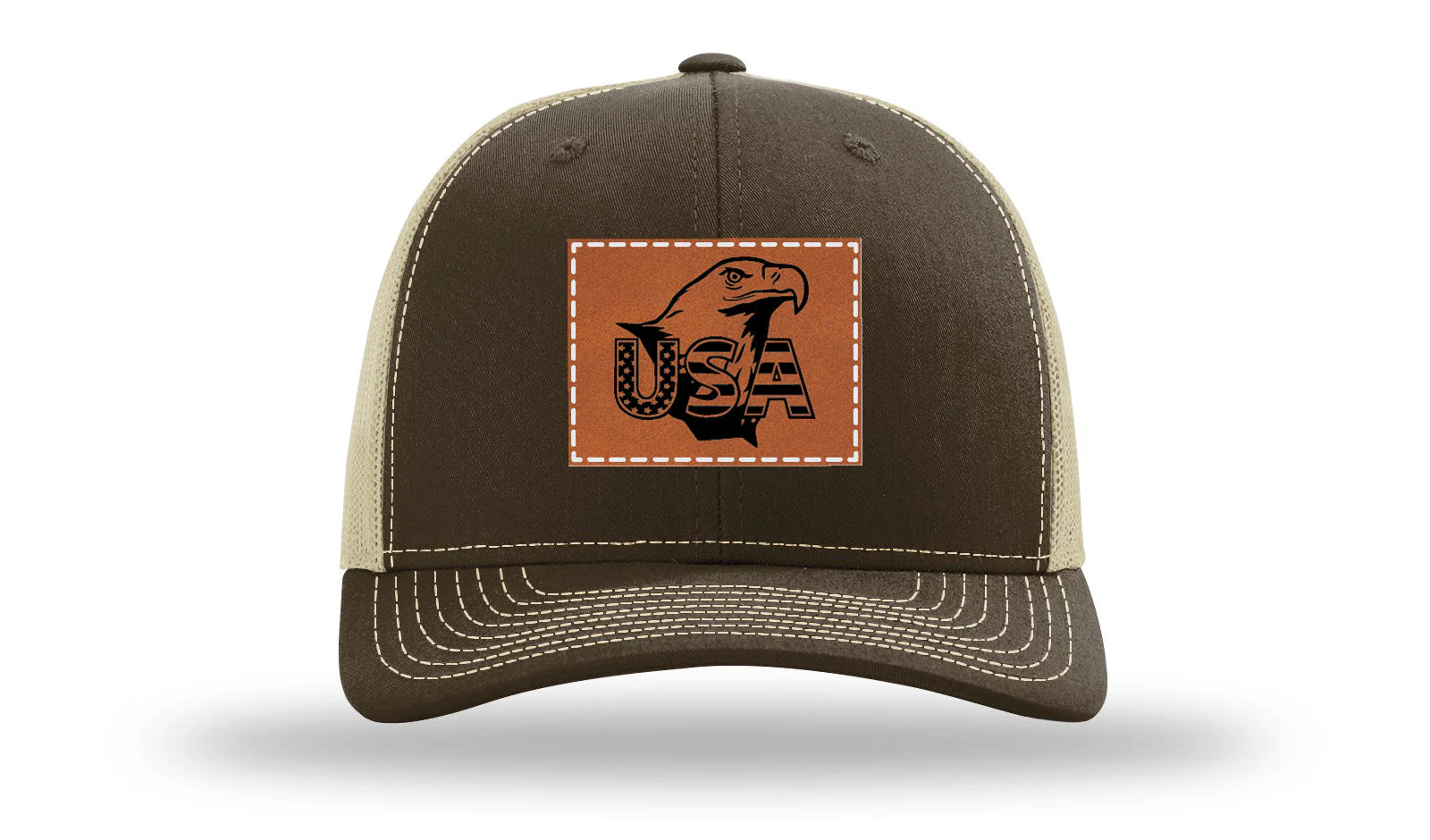 USA Eagle Leather Patch Richardson 112 Hat - Image 8