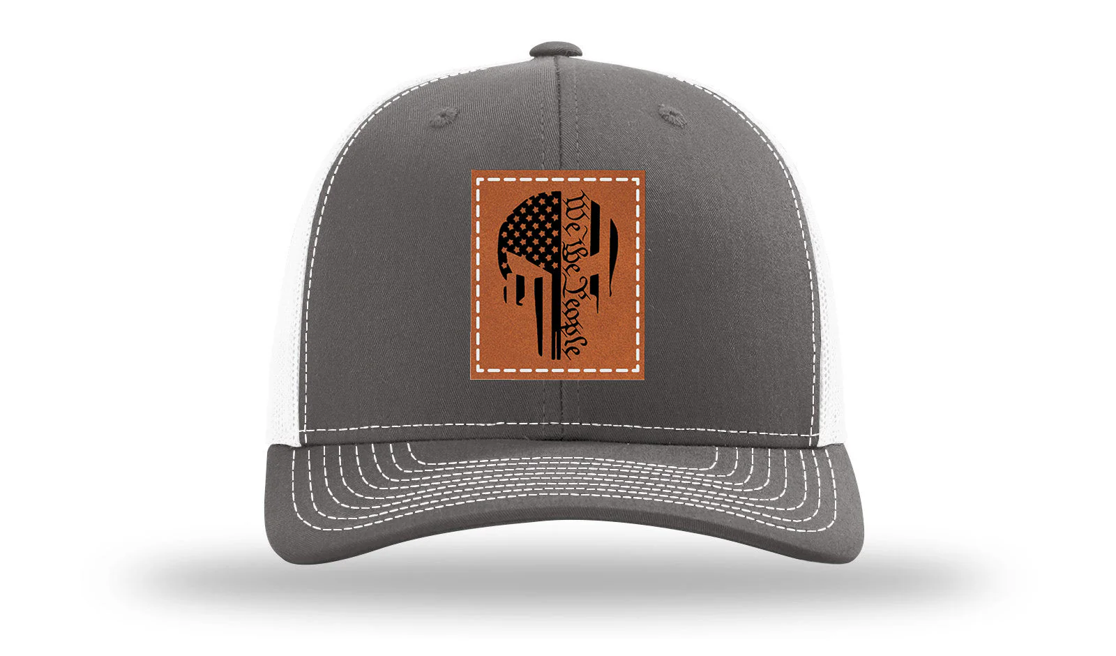 Punisher We The People Leather Patch Richardson 112 Hat - Image 16