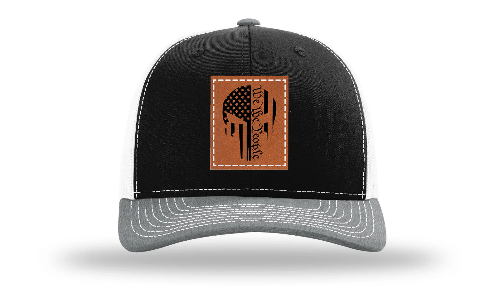 Punisher We The People Leather Patch Richardson 112 Hat - Image 33