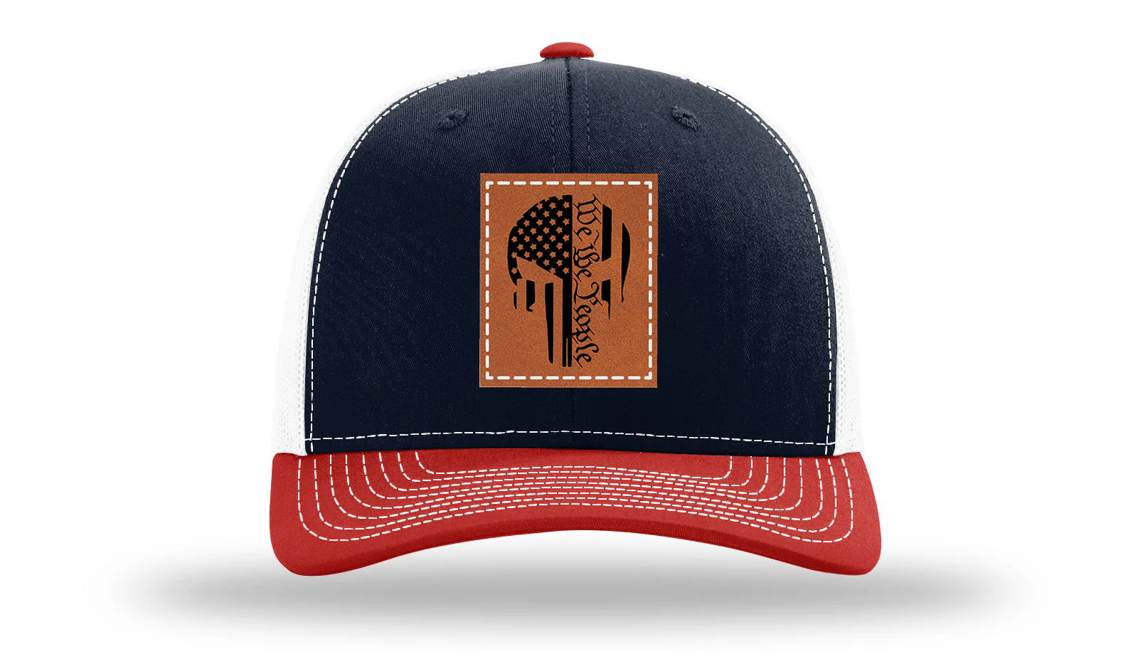 Punisher We The People Leather Patch Richardson 112 Hat - Image 40
