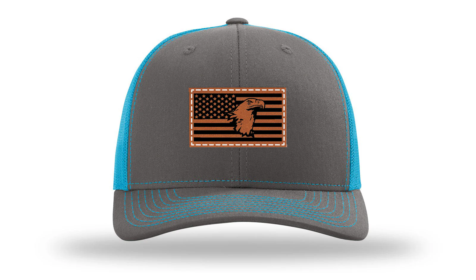 Eagle Flag 1 Leather Patch Richardson 112 Hat - Image 14