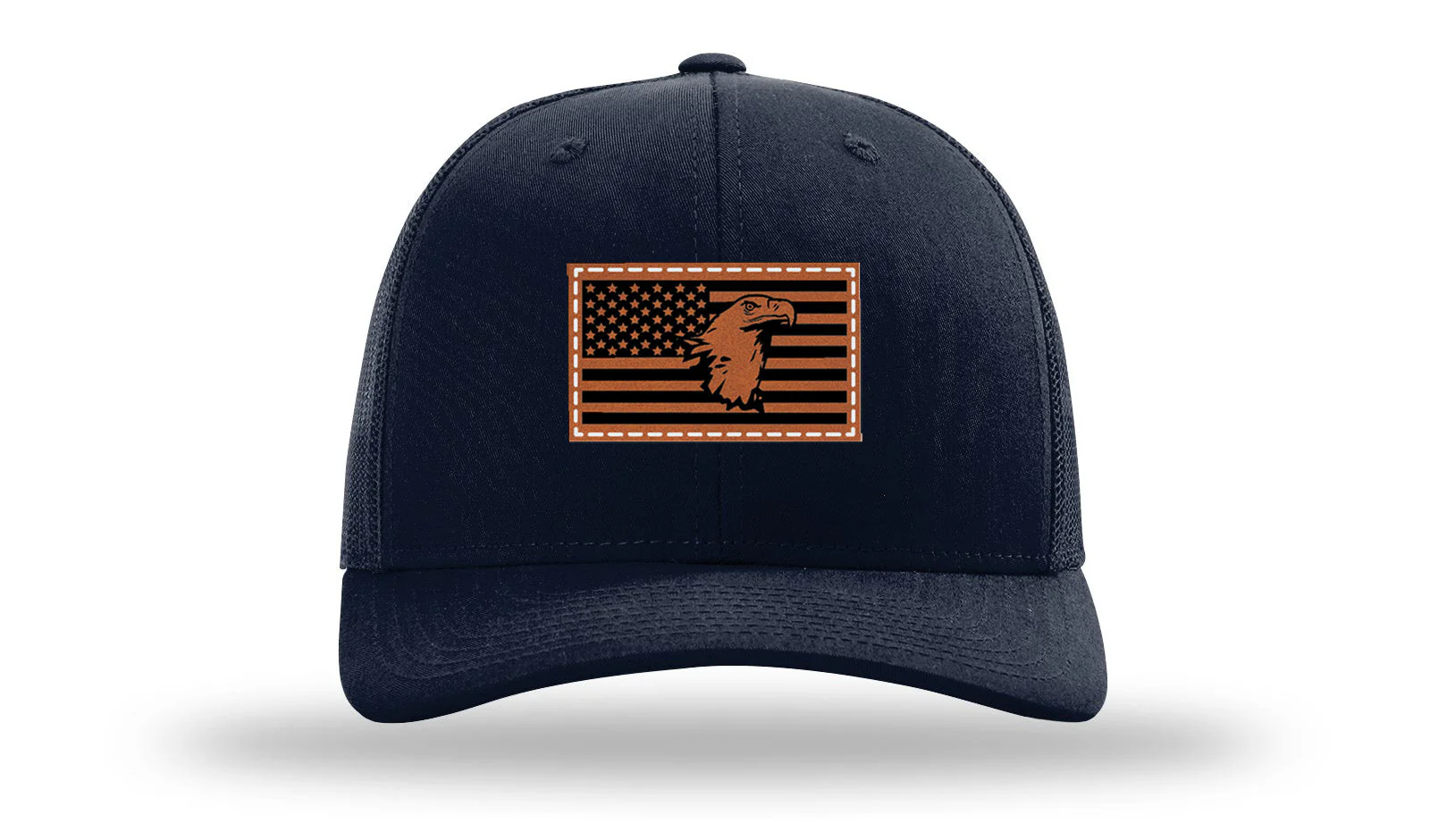 Eagle Flag 1 Leather Patch Richardson 112 Hat - Image 4