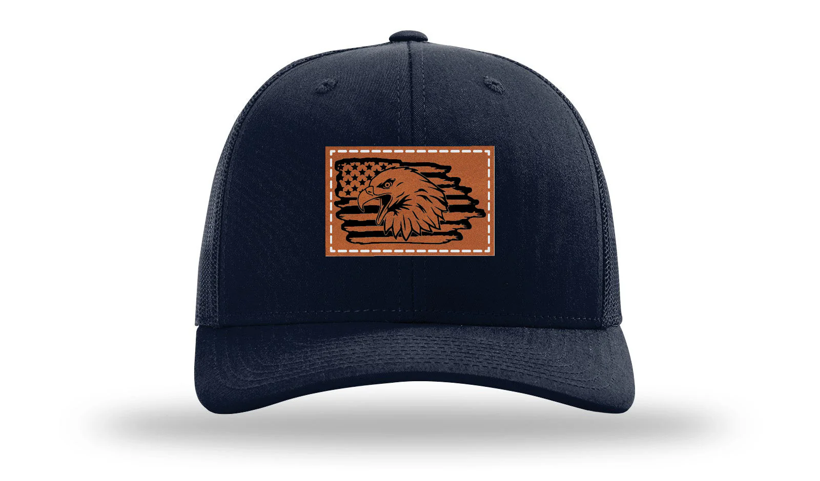 Eagle Flag Leather Patch Richardson 112 Hat - Image 4