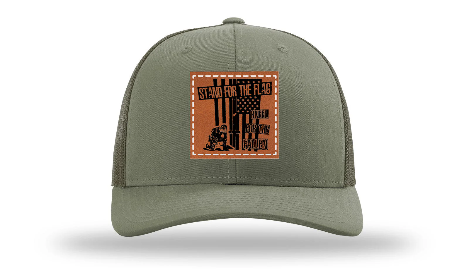 Stand For The Flag 2 Leather Patch Richardson 112 Hat - Image 3