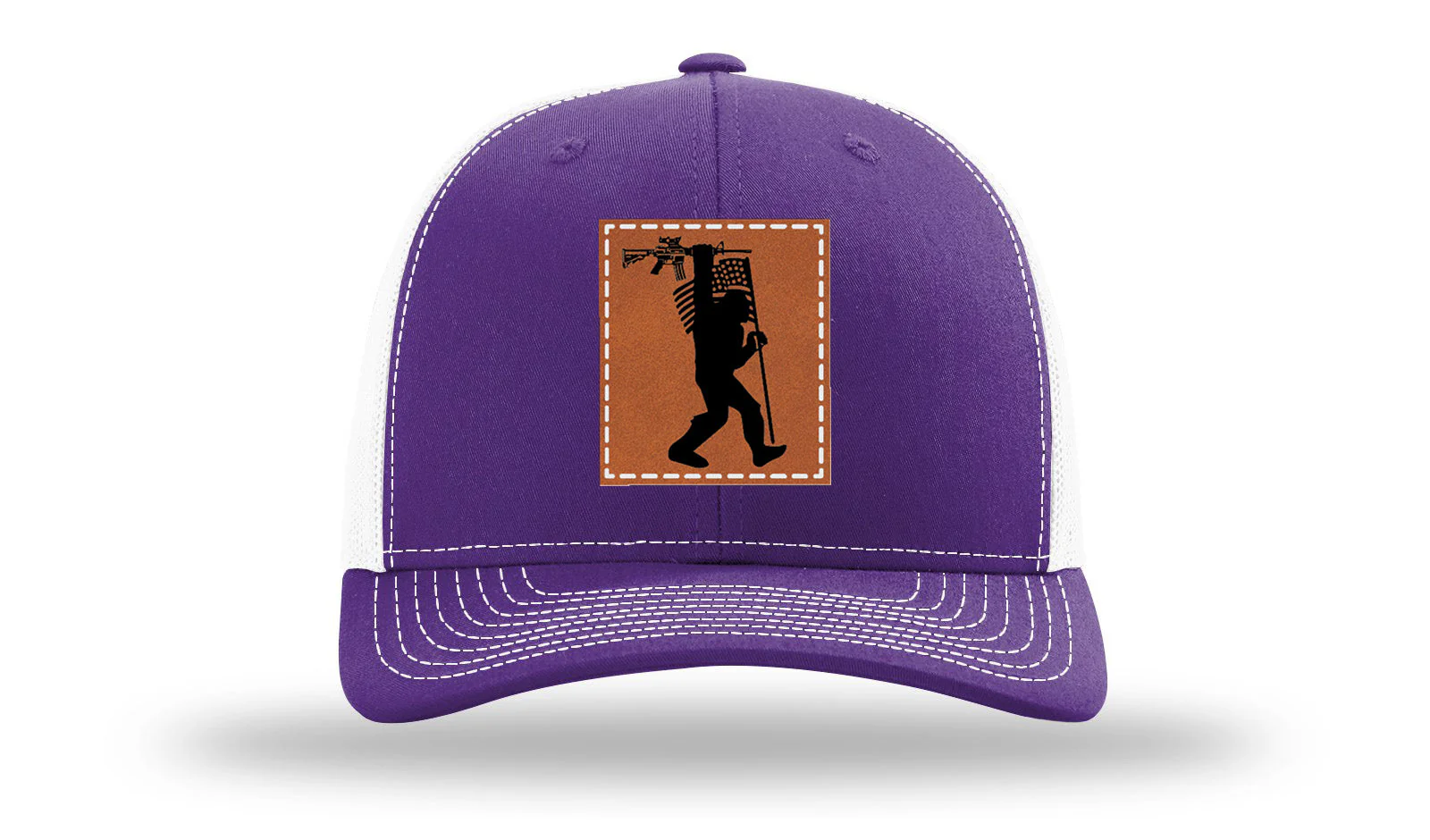 Sasquatch AR Flag Leather Patch Richardson 112 Hat - Image 30