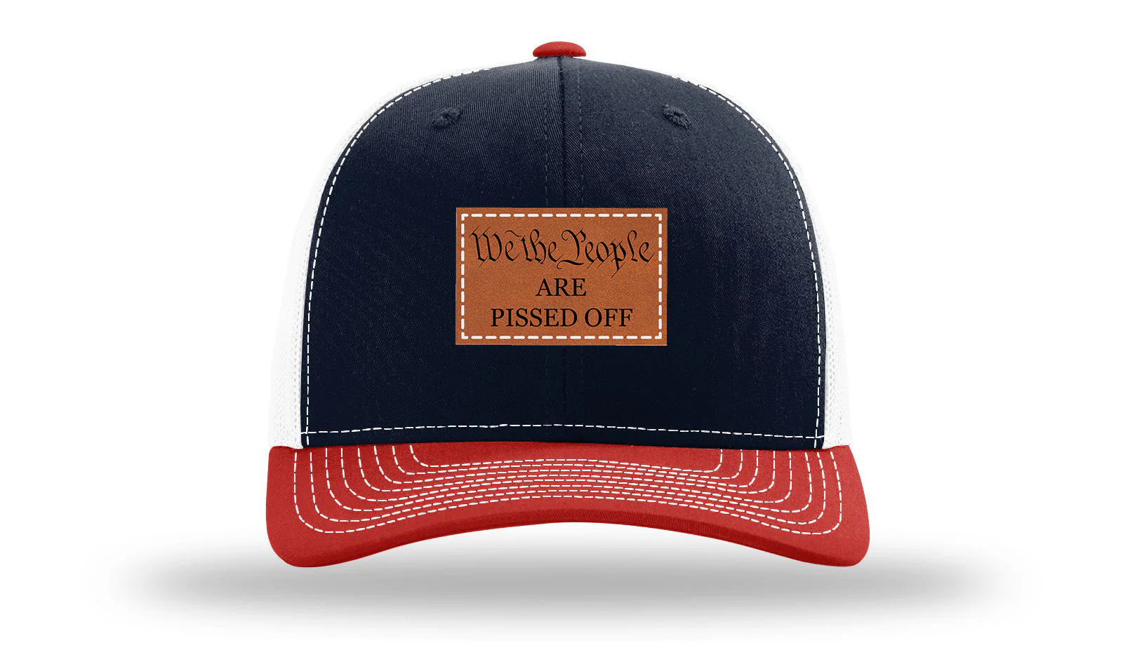 We The People Are Pissed Off Leather Patch Richardson 112 Hat - Image 40