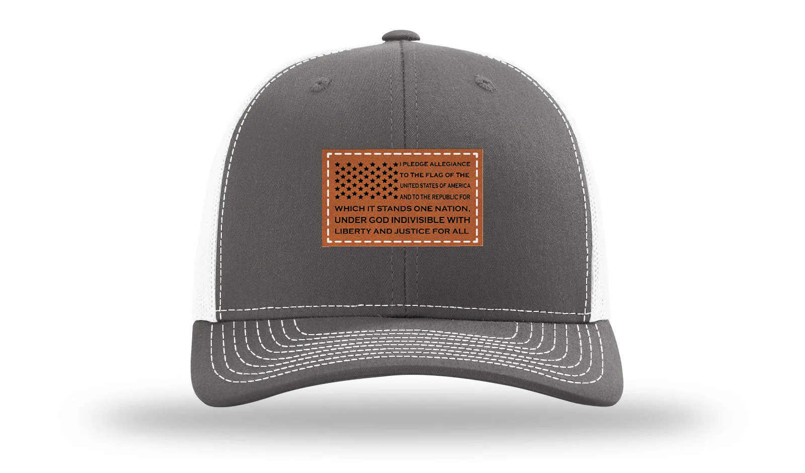 Pledge Of Allegiance Flag Leather Patch Richardson 112 Hat - Image 16