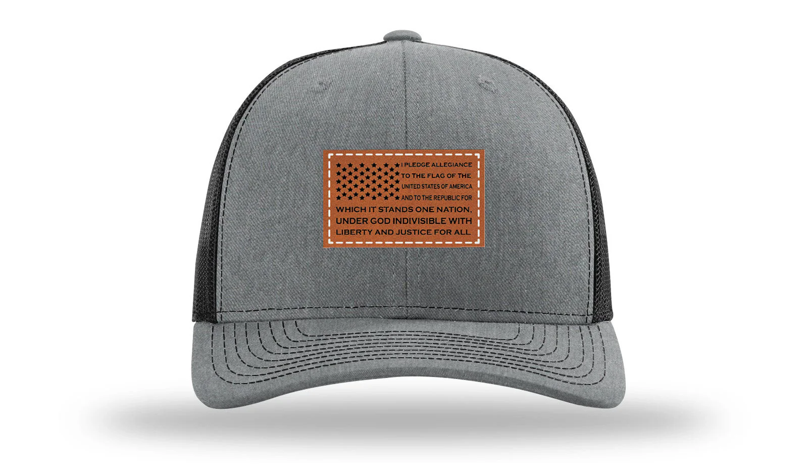 Pledge Of Allegiance Flag Leather Patch Richardson 112 Hat - Image 20
