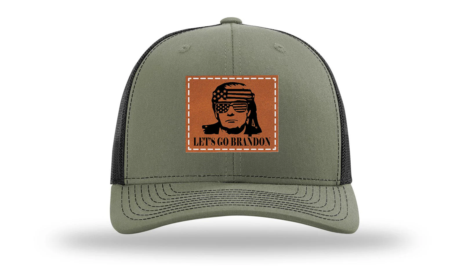 Trump - Let's Go Brandon Leather Patch Richardson 112 Hat - Image 25