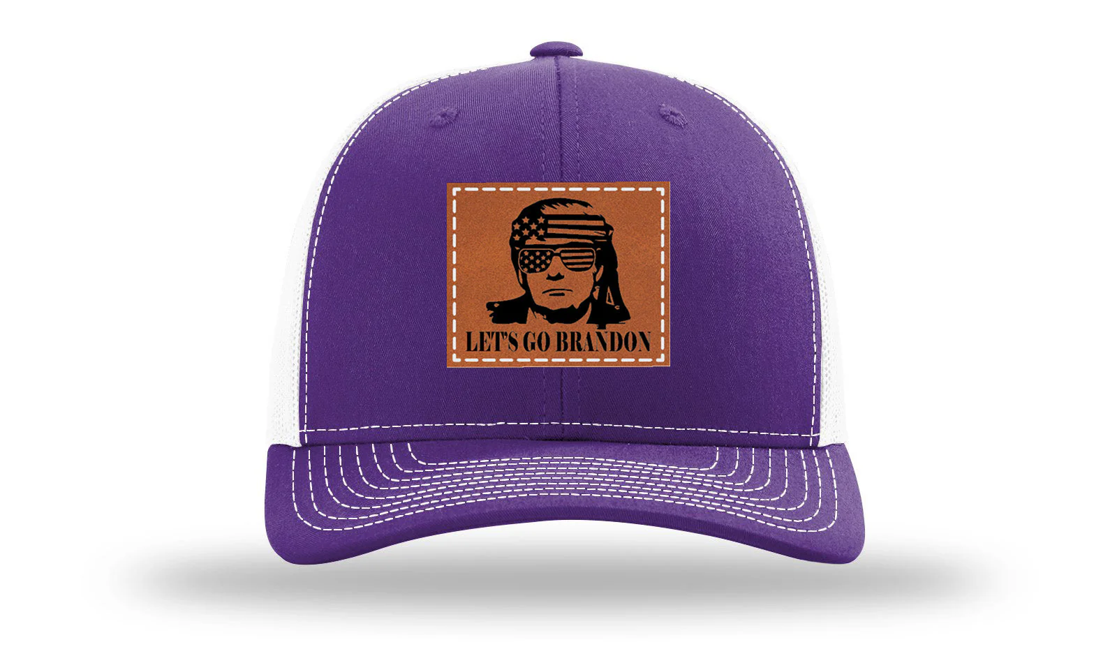 Trump - Let's Go Brandon Leather Patch Richardson 112 Hat - Image 30