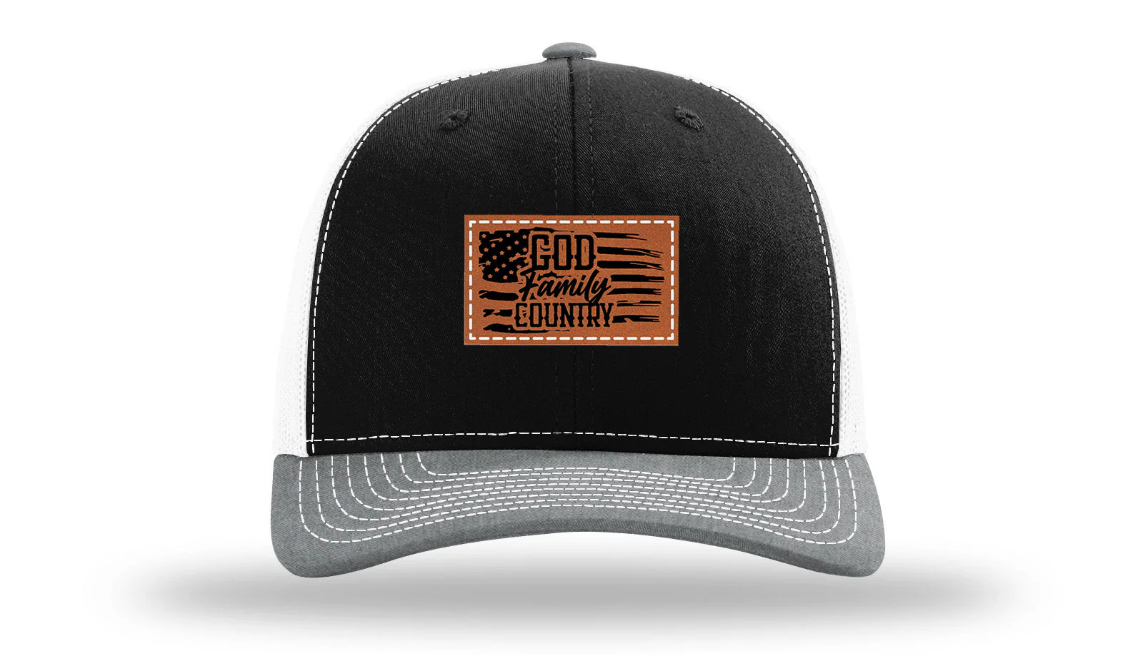 God Family Country Leather Patch Richardson 112 Hat - Image 33