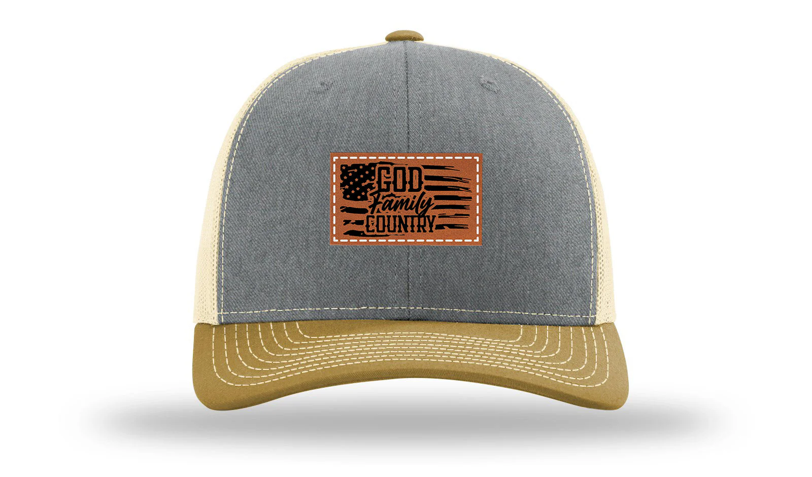 God Family Country Leather Patch Richardson 112 Hat - Image 37