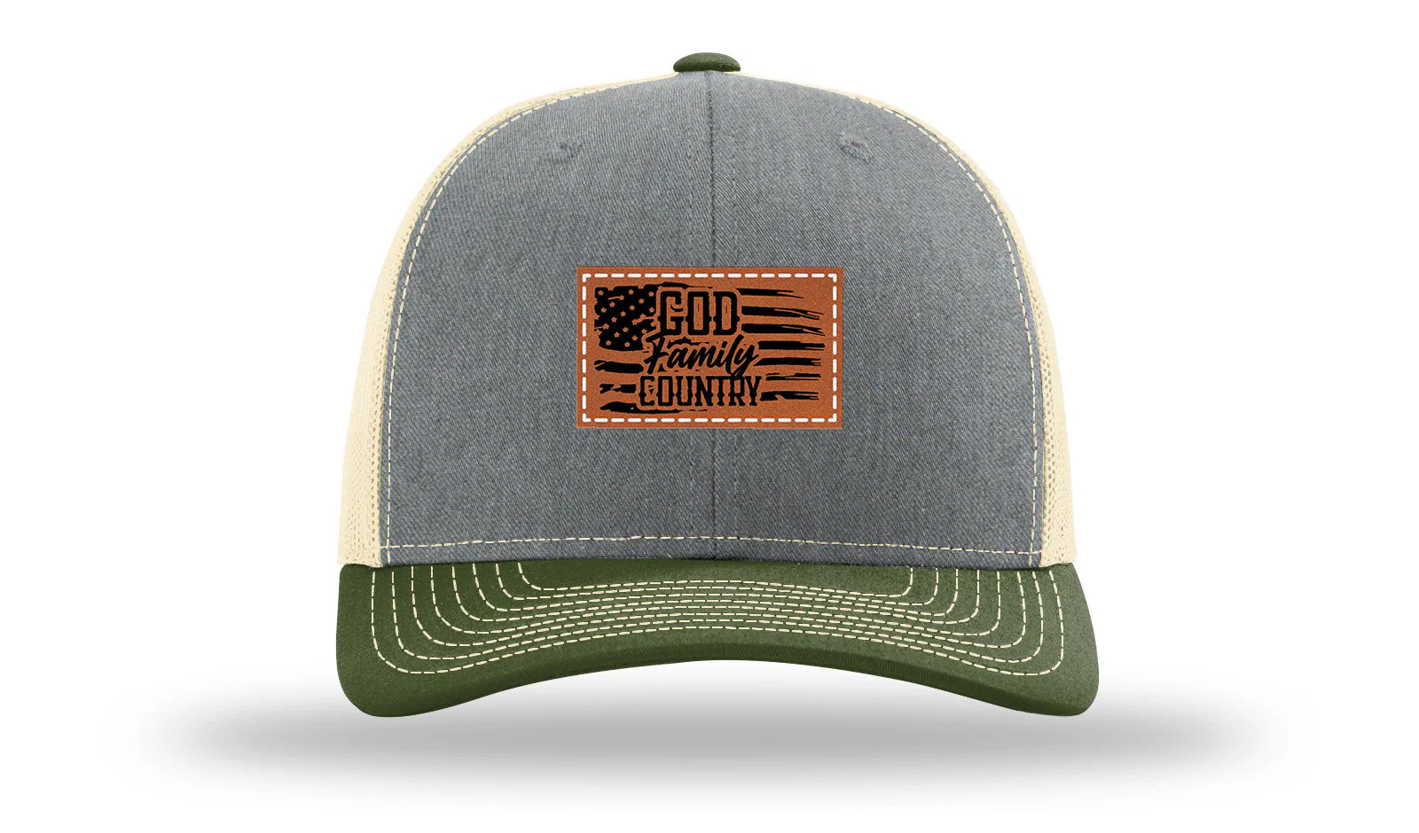 God Family Country Leather Patch Richardson 112 Hat - Image 38
