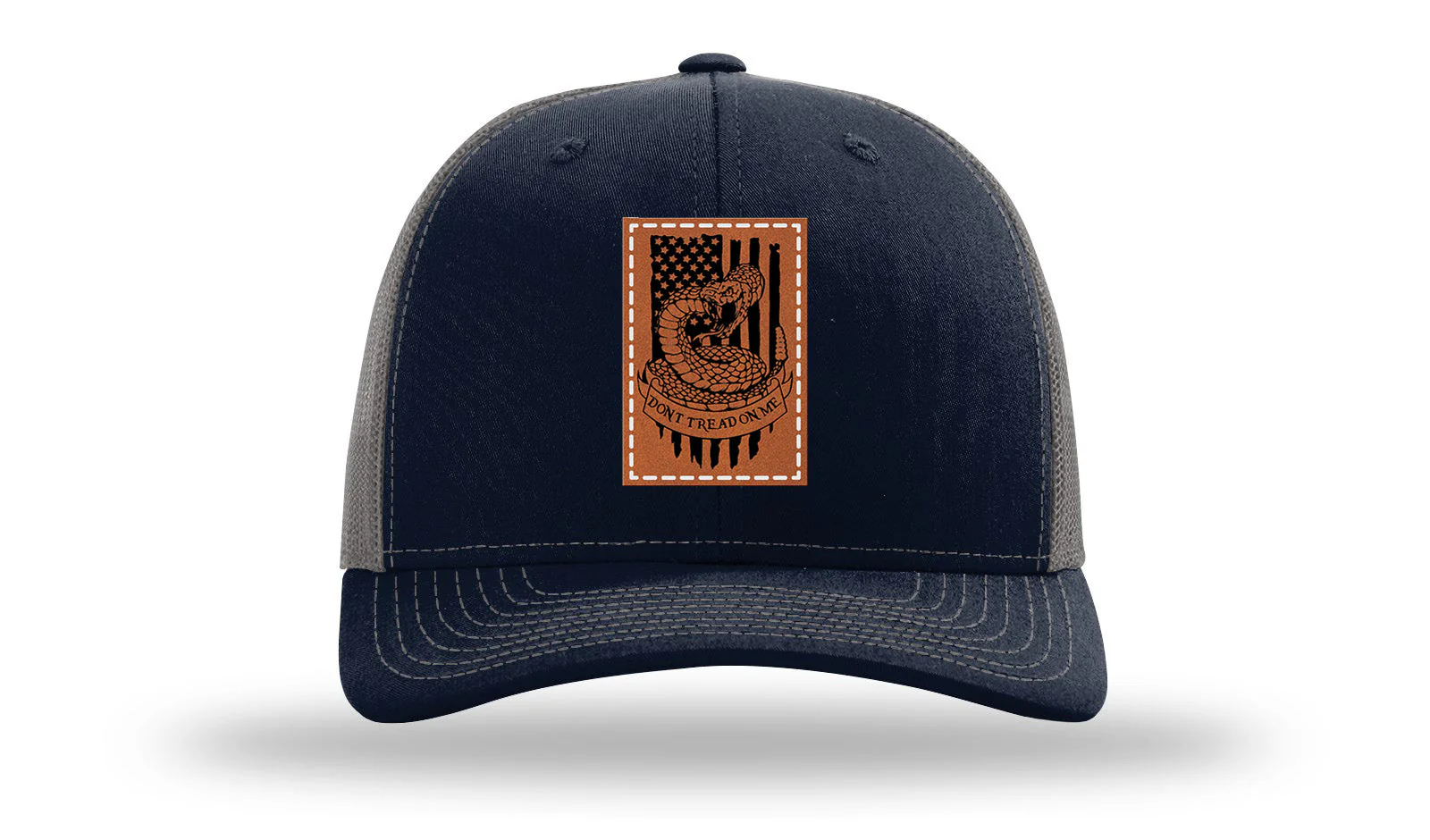 Don't Tread On Me Snake Leather Patch Richardson 112 Hat - Image 27