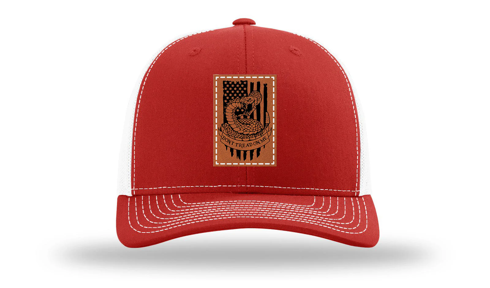 Don't Tread On Me Snake Leather Patch Richardson 112 Hat - Image 31