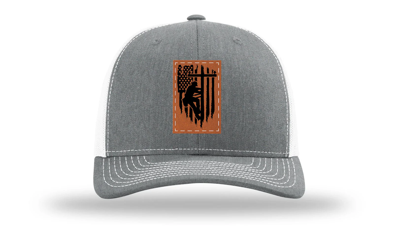 Lineman Flag Leather Patch Richardson 112 Hat - Image 21