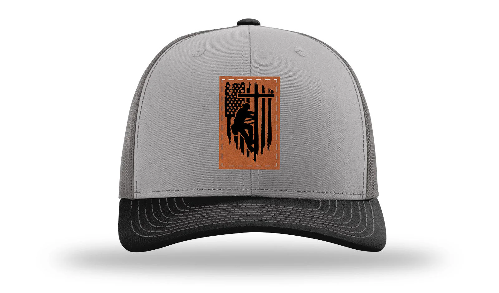 Lineman Flag Leather Patch Richardson 112 Hat - Image 36