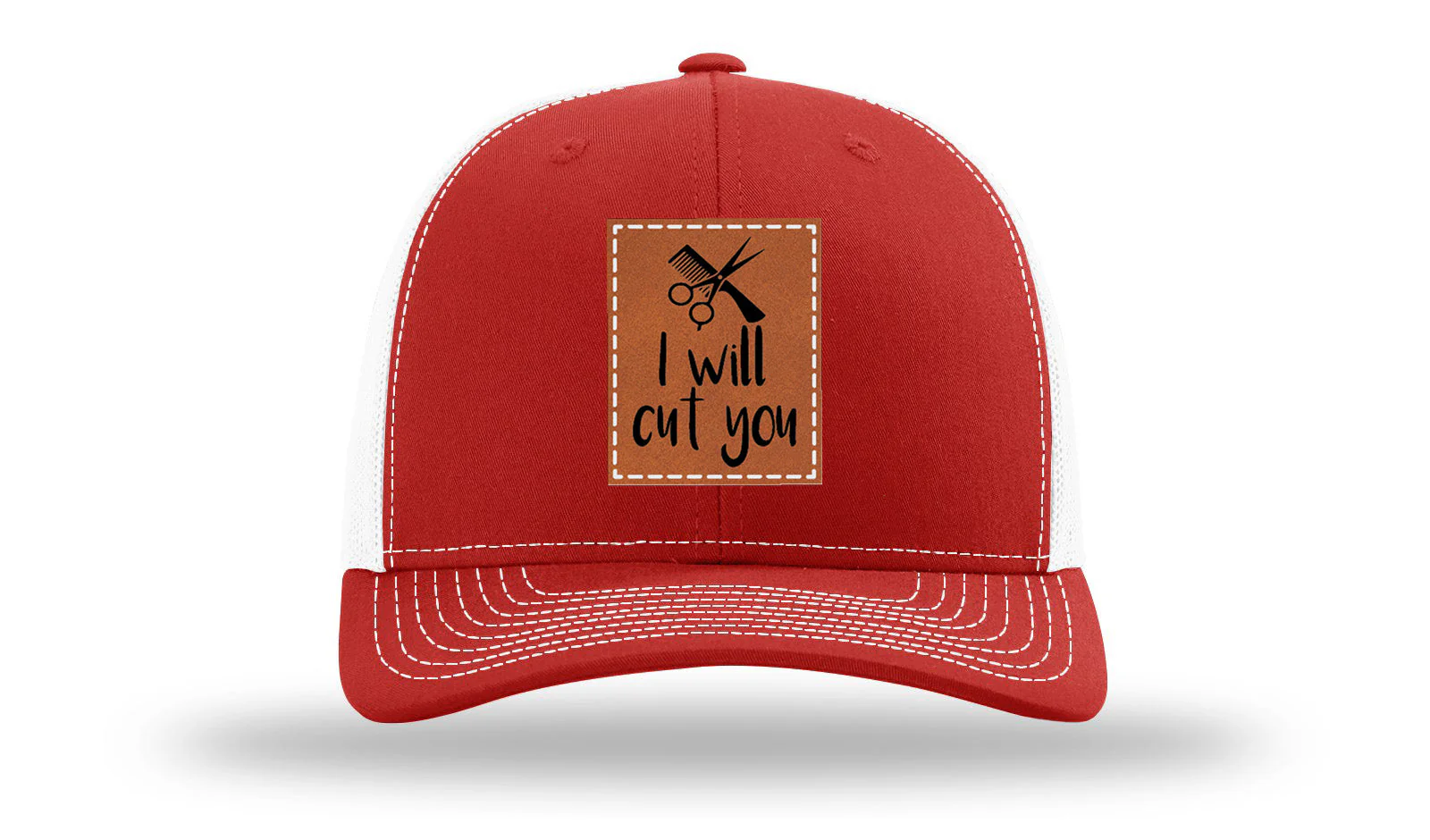 I Will Cut You Leather Patch Richardson 112 Hat - Image 31