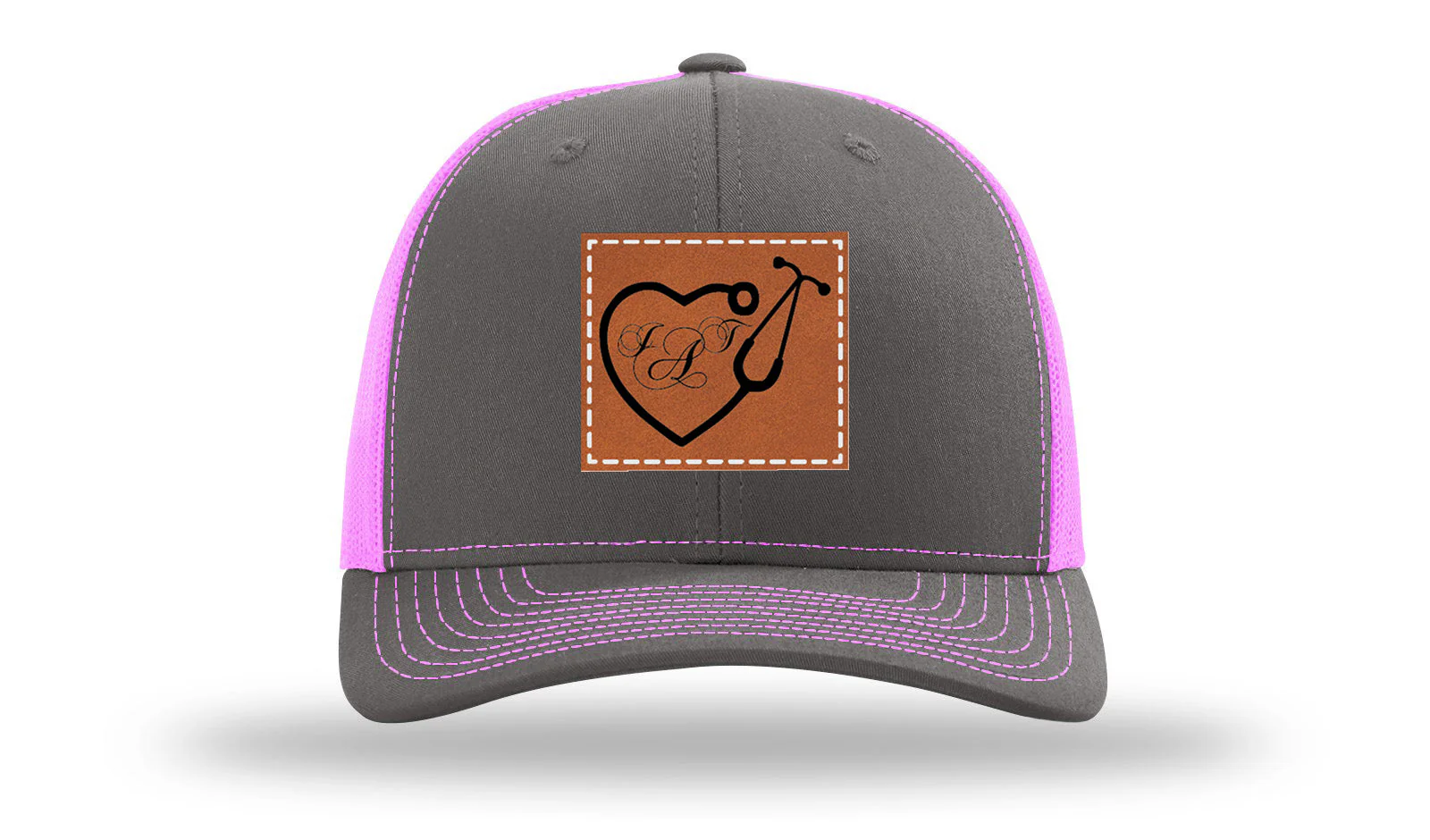 Heart Stethoscope with Monogram Leather Patch Richardson 112 Hat - Image 15