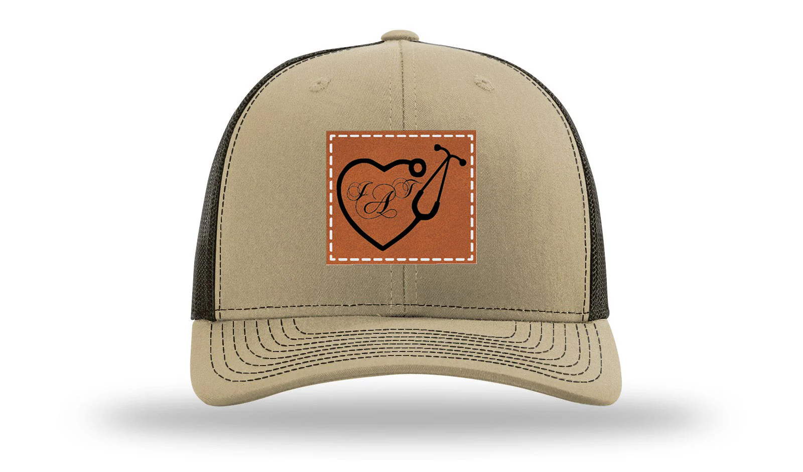 Heart Stethoscope with Monogram Leather Patch Richardson 112 Hat - Image 24