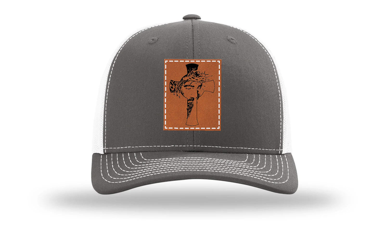 Jesus Cross Leather Patch Richardson 112 Hat - Image 16
