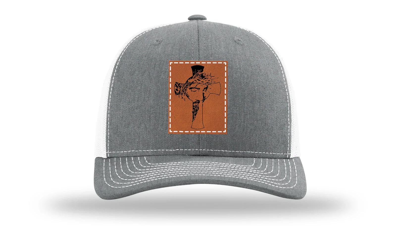Jesus Cross Leather Patch Richardson 112 Hat - Image 21