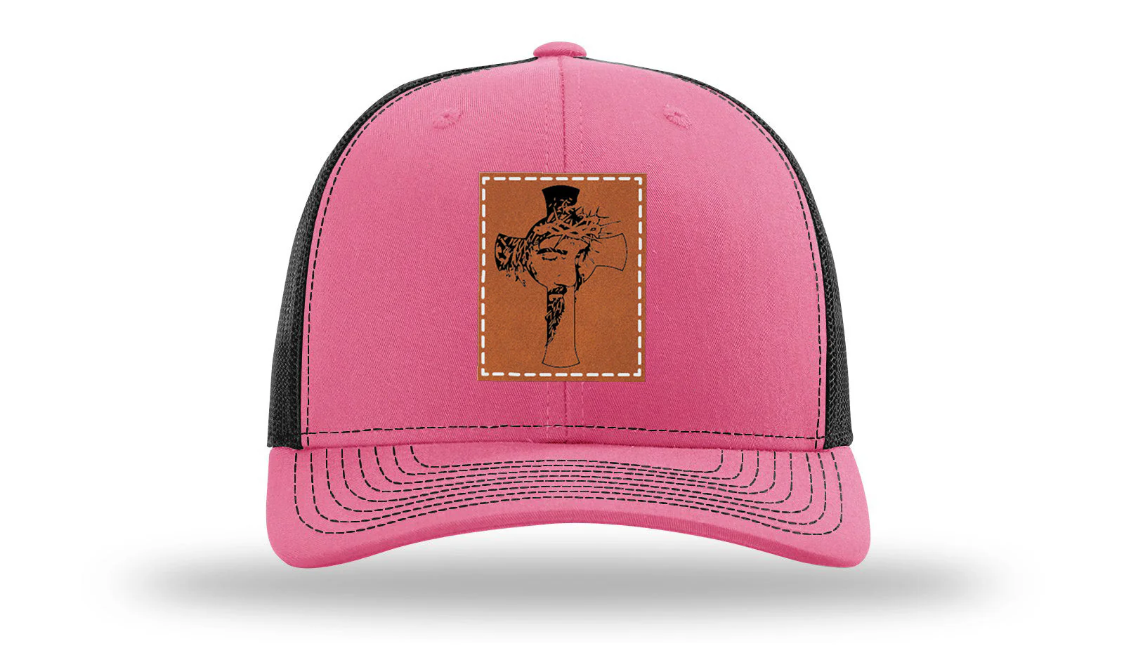 Jesus Cross Leather Patch Richardson 112 Hat - Image 22