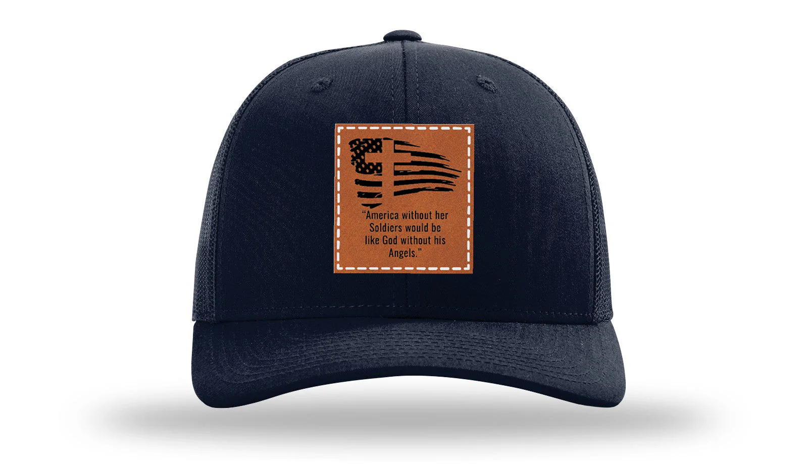 Soldiers and Angels Leather Patch Richardson 112 Hat - Image 4