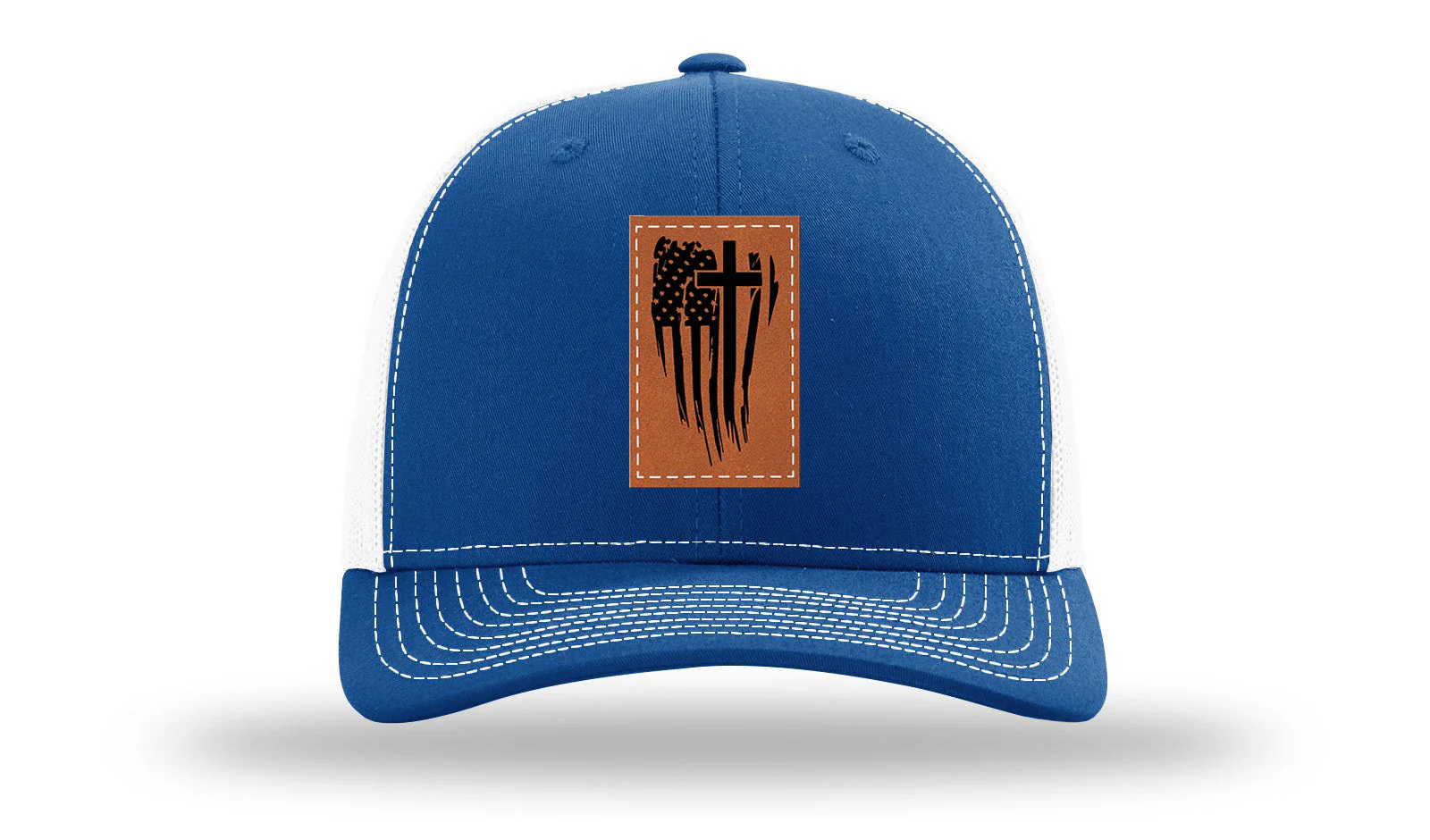Kneel For The Cross Leather Patch Richardson 112 Hat - Image 74
