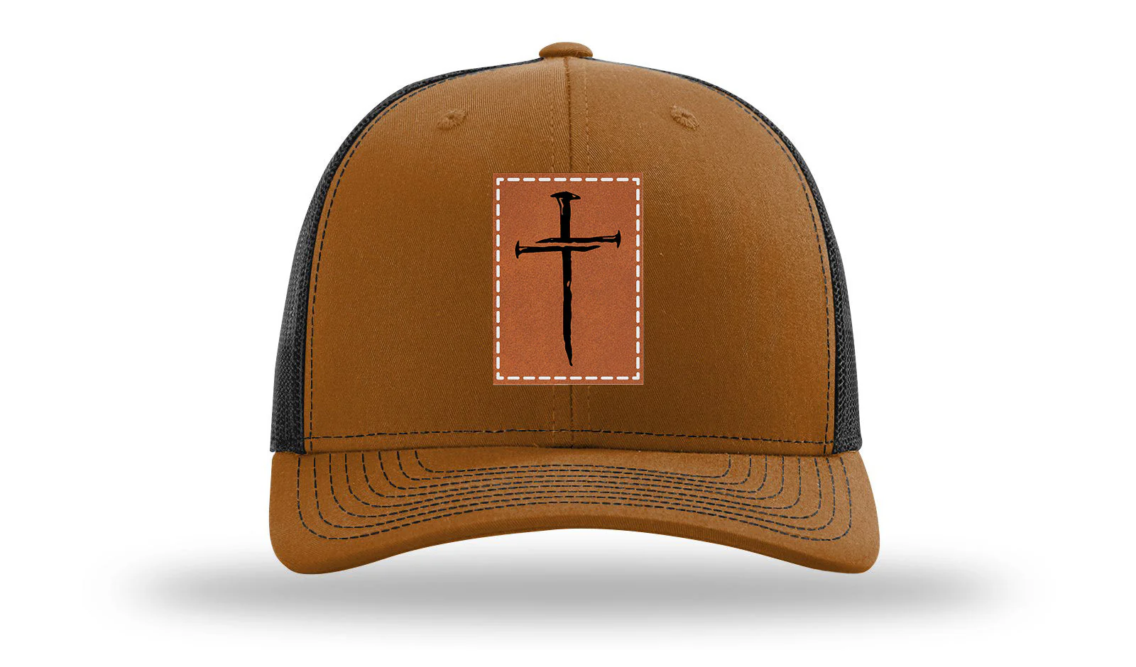 3 Nails Cross Leather Patch Richardson 112 Hat - Image 10