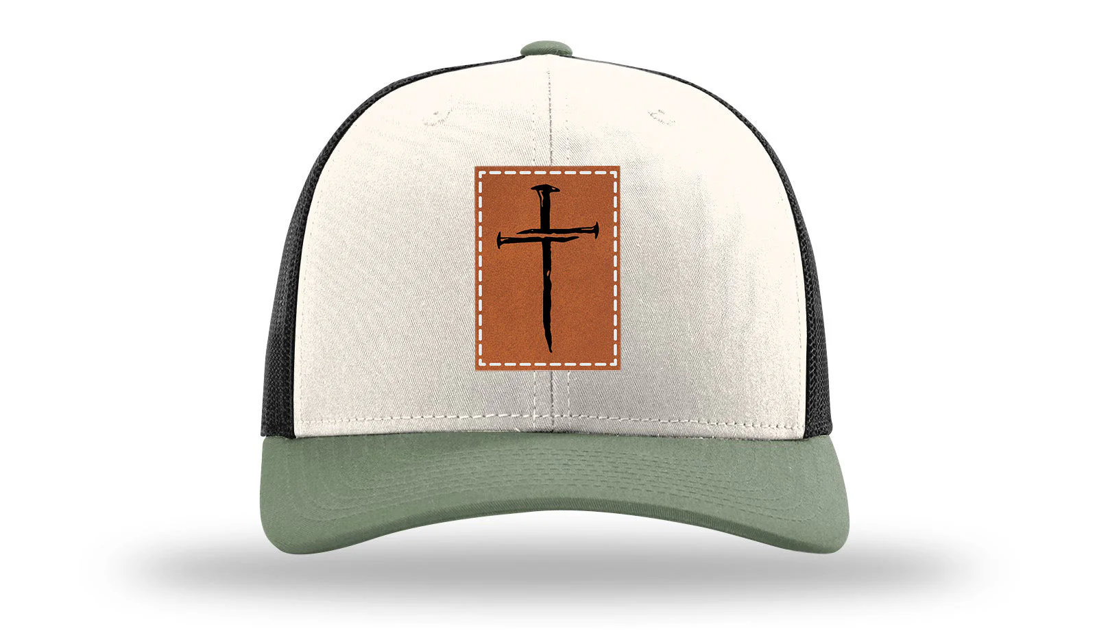 3 Nails Cross Leather Patch Richardson 112 Hat - Image 35